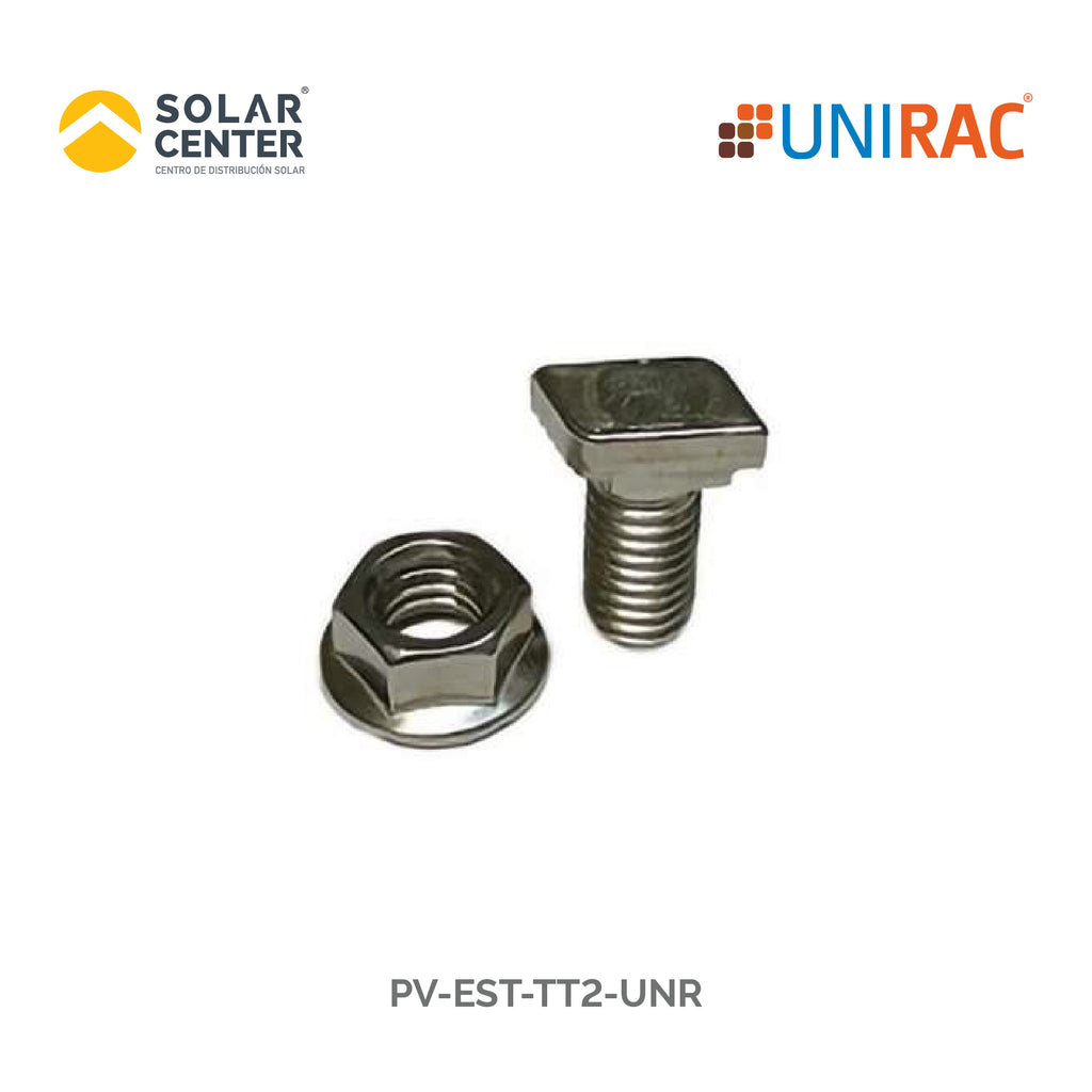 EST UNR TORNILLO  T  C/TUERCA 1/4  x 2